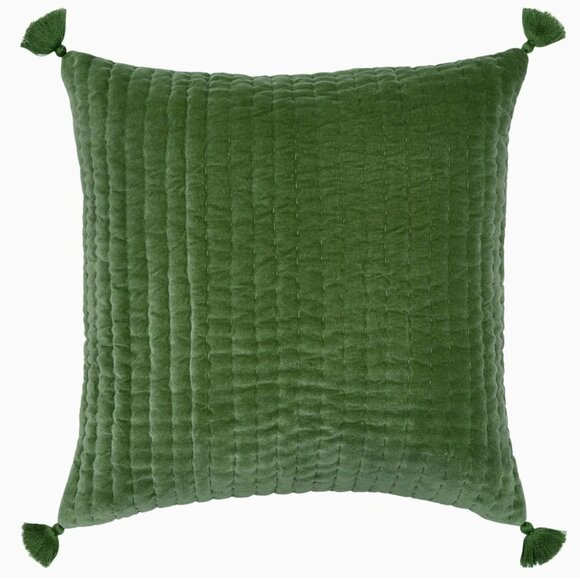 John Robshaw Velvet Moss Decorative Pillow - Picture 1 of 5
